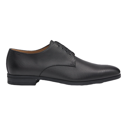 Derby shoes in structured leather with padded insole